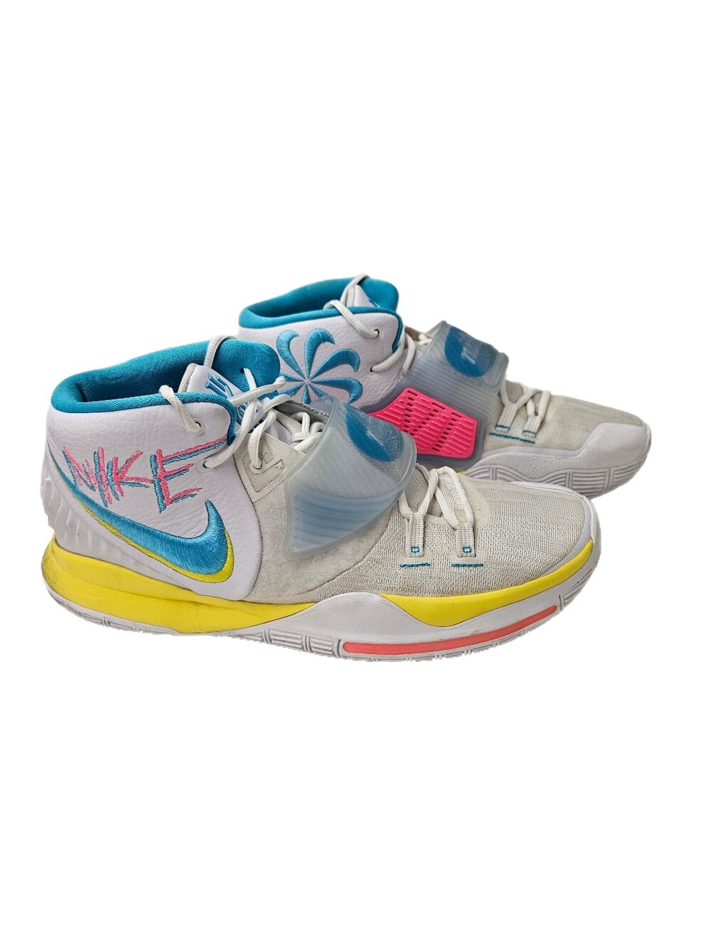 Nike Kyrie 6 Neon Graffiti Retro 90s Basketball Shoes Men's Size 13 BQ4630-101